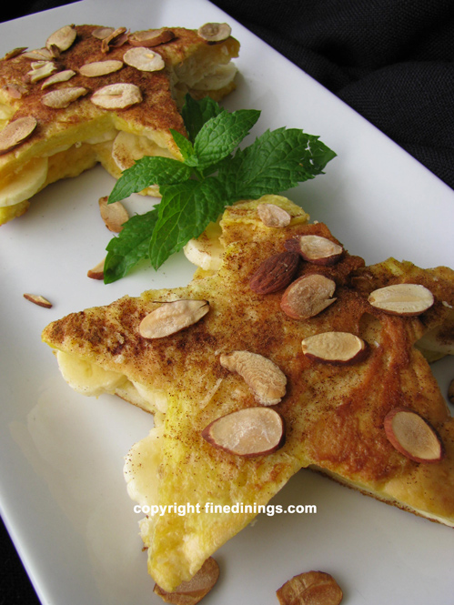French Toast Stars filled with Bananas