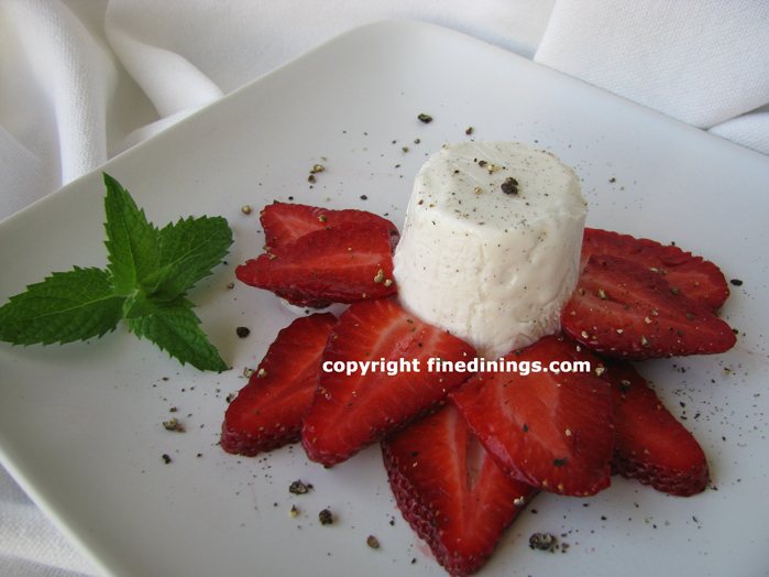 Ice Cream Timbale with Strawberries