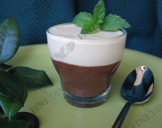 dark and white chocolate mousse