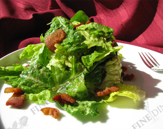 romaine salad with bacon dijon dressing