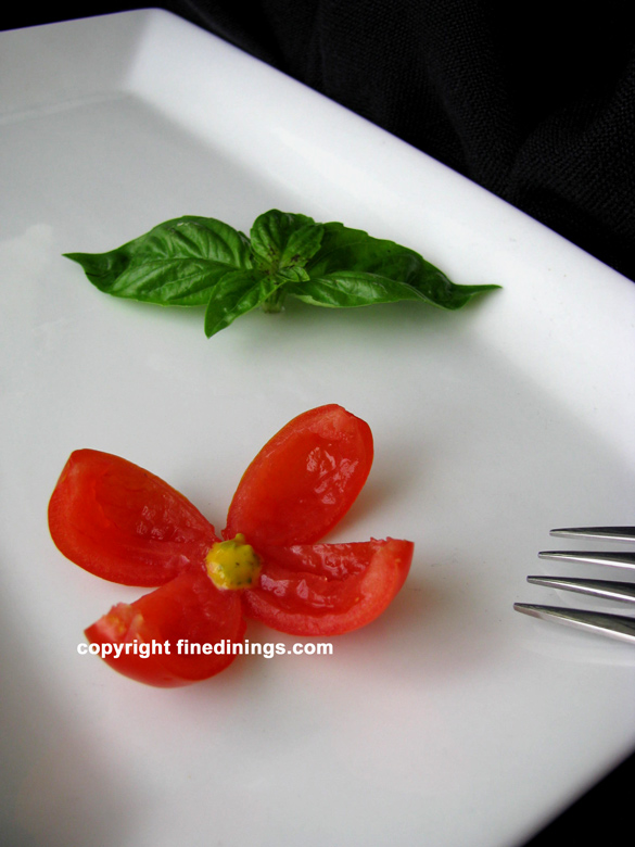 cherry tomato flower garnish