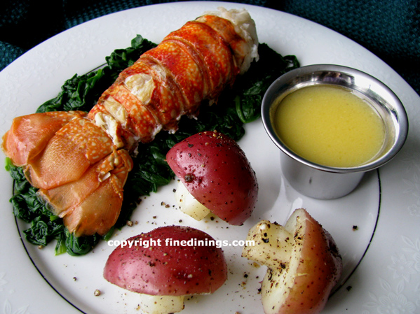 lobster tail poached in butter